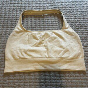 Fabletics Cloud Seamless Halter Bralette Cream Size XL